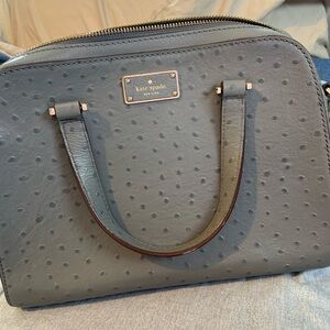 Kate Spade Blue Ostrich-Embossed Satchel